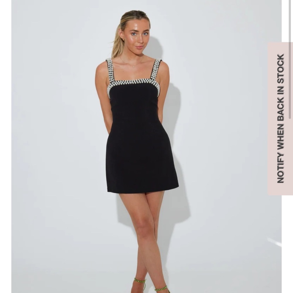 The Ultimate Muse Pearl Trim Mini Dress | Black